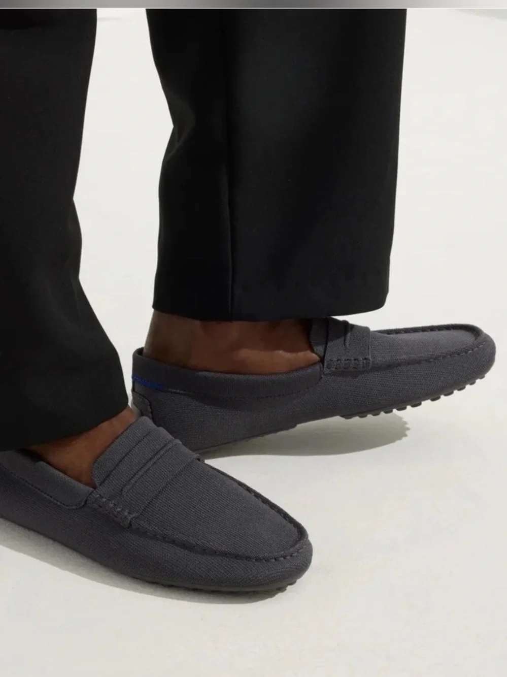 Rothy's Men's Slip-On Driving Loafers in Charcoal Gray